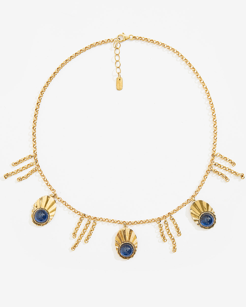 CROWN SHELL NECKLACE WITH BLUE ZIRCONS
